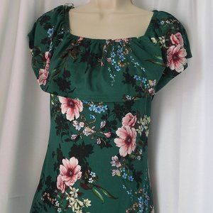 Green floral dress